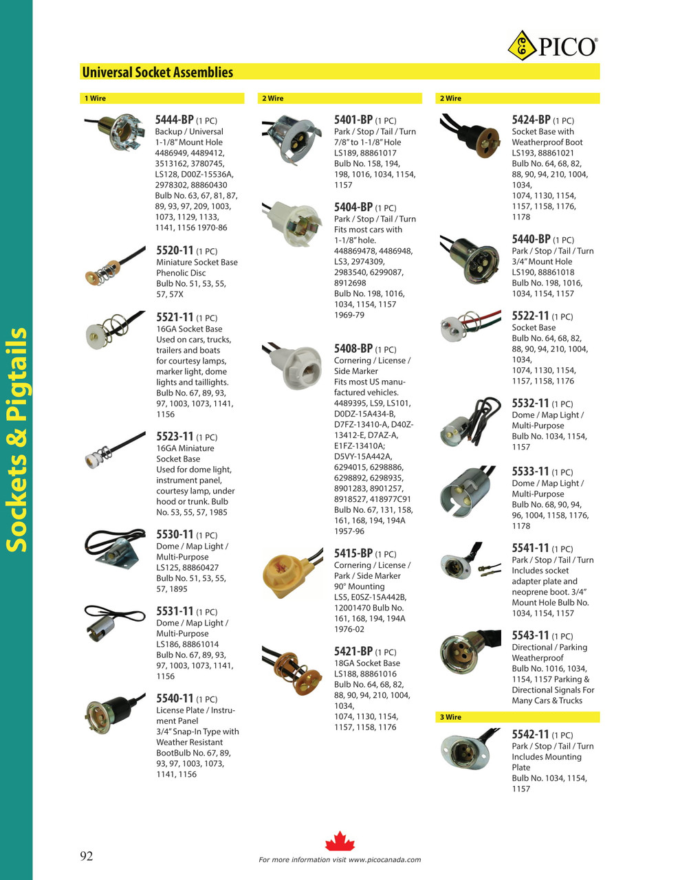 Universal Dome/Map/Multi-Purpose Light Pigtail   5531-11