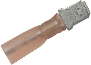 5 Pc. 22-18 AWG .250" Polyolefin Insulated Heat Shrink Male Spade Connector  5856-BP