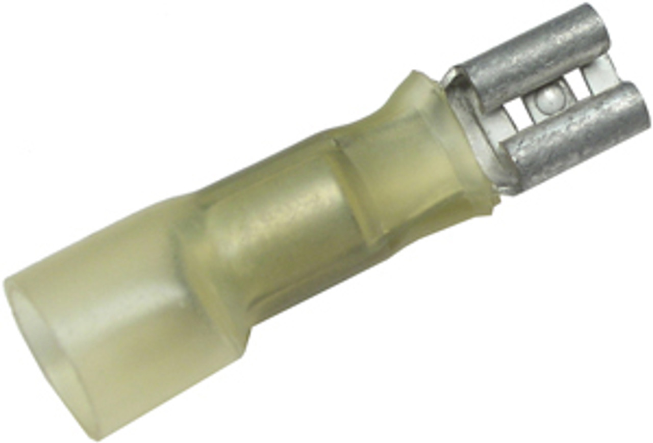 100 Pc. 12-10 AWG .250" Polyolefin Insulated Heat Shrink Female Spade Connector  6055-C