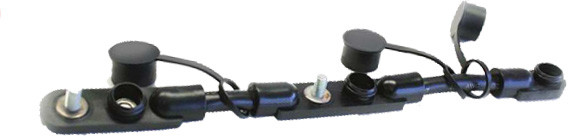 2/0 AWG @ 17" Black Overmolded Triple Battery Harness  6612-31