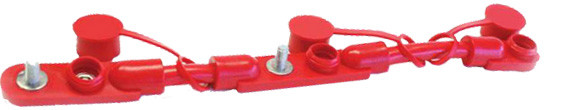2/0 AWG @ 17" Red Overmolded Triple Battery Harness  6613-31