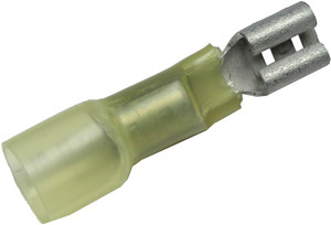 5 Pc. 12-10 AWG .250" Polyolefin Insulated "Solder-Shrink" Female Spade Connector  6955-BP