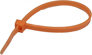 100 Pc. 4" 18 lb. Orange Standard Cable Tie  7063-4-C