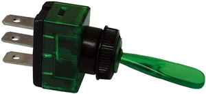 SPST Green Illuminated On-Off Toggle Switch  9405-3-11