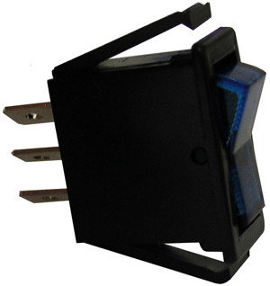 SPST Blue Illuminated On-Off Slim Rocker Switch  9413-1-11