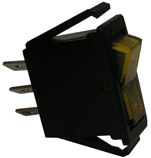 SPST Amber Illuminated On-Off Slim Rocker Switch  9413-7-11