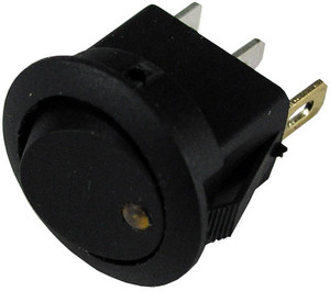 SPST Amber Round Rocker On-Off Switch w/LED  9415-7-11