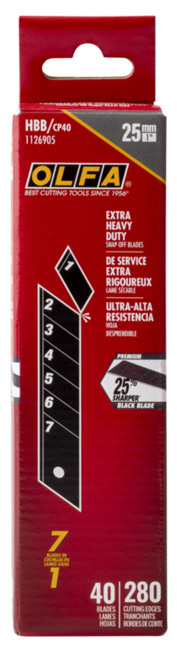 40 Pc. HBB/CP40 25mm Ultra Sharp Black Extra Snap Blade   1126905