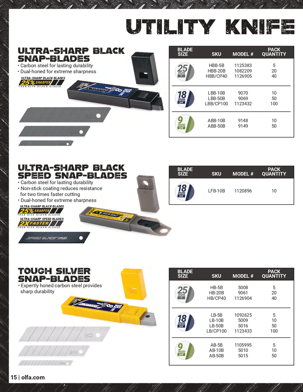 5 Pc. AB-5B 9mm Silver Precision Snap Blade   1105995