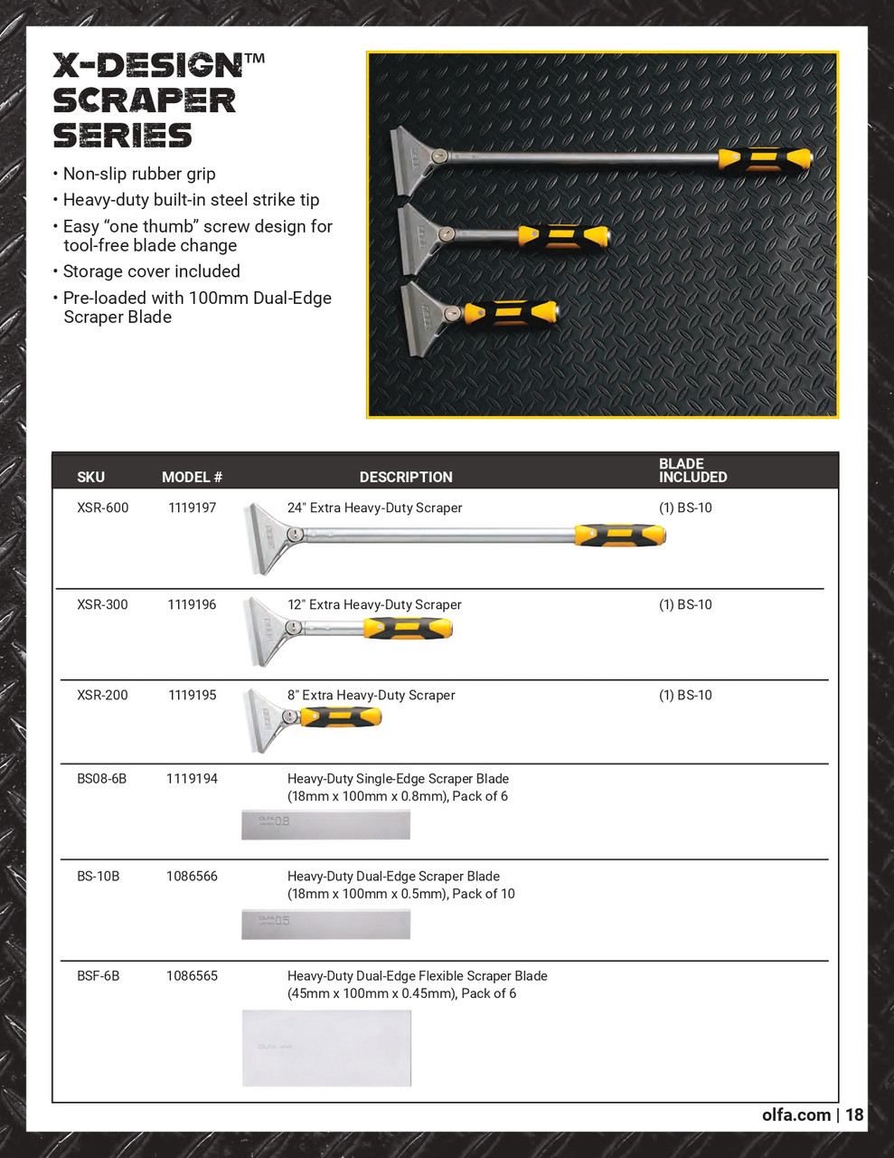 XSR-200 X-Design® Scraper w/ 8-Inch Handle & BS Scraper Blade   1119195