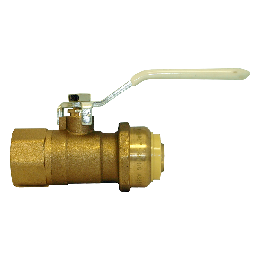 3/4" Brass Female NPT - CTS Push-To-Connect Bite-Force Ball Valve  LF-BVBF2126-14