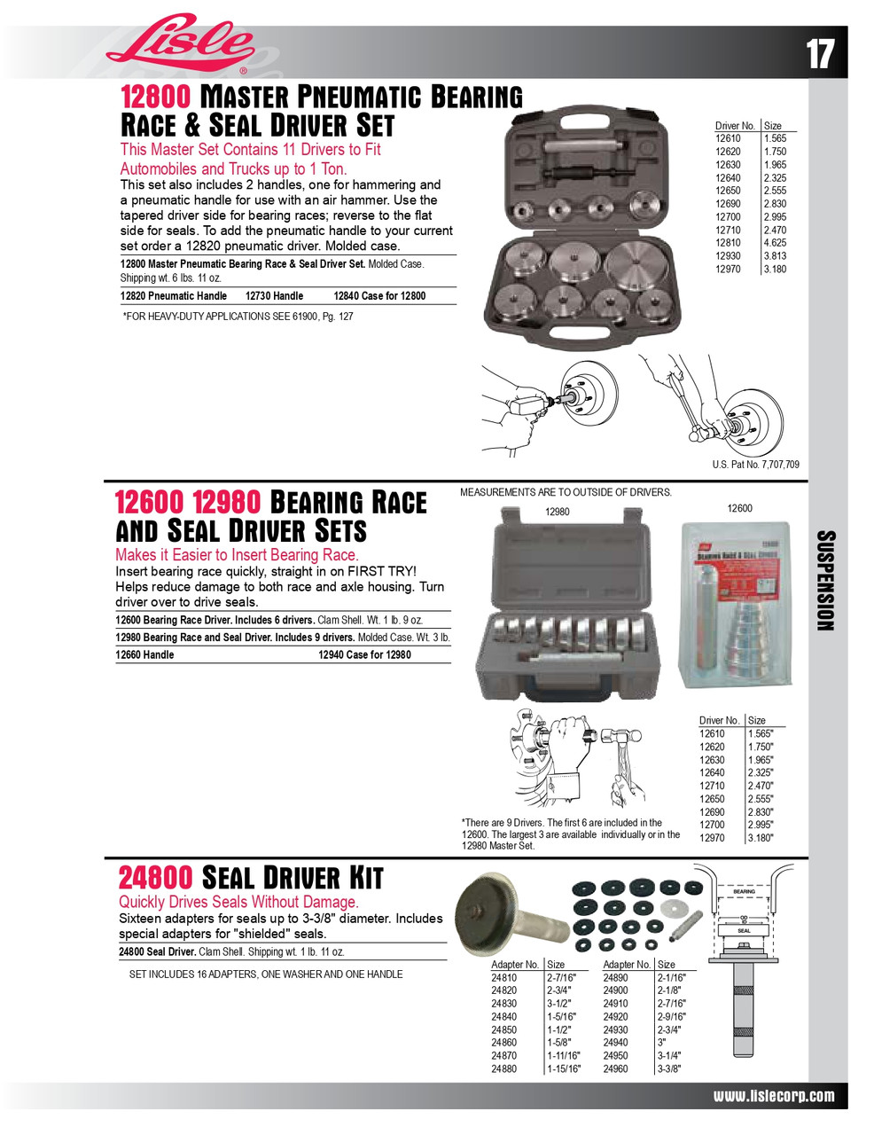 Bearing Race & Seal Driver Set   12980