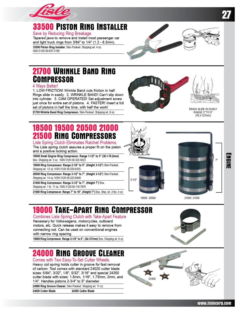 Piston Ring Groove Cleaner Tool   24000