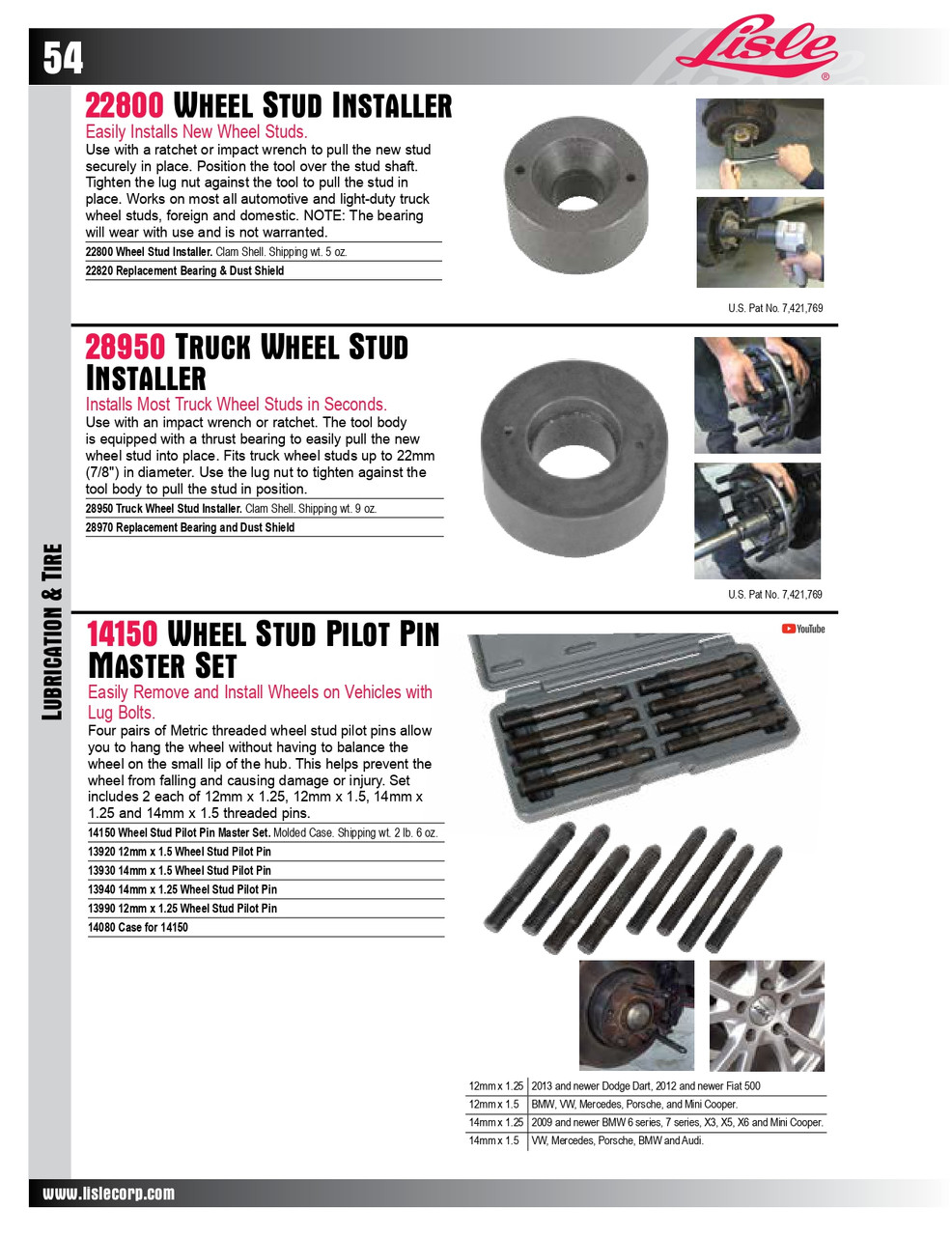 8 Pc. Wheel Stud Pilot Pin Set   14150