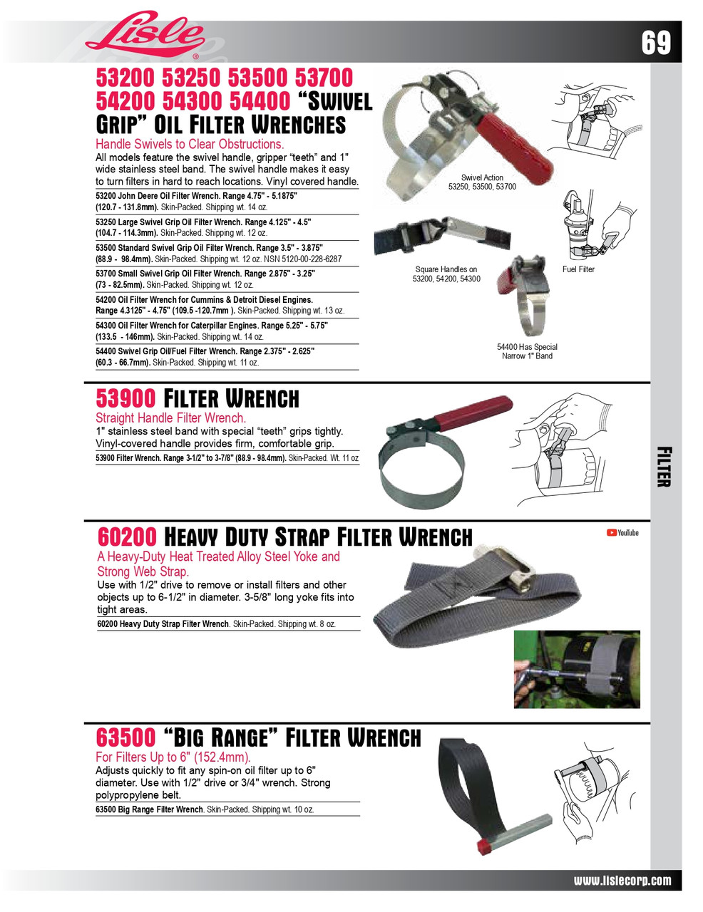 3-1/2 - 3-7/8" Oil Filter Wrench   53900