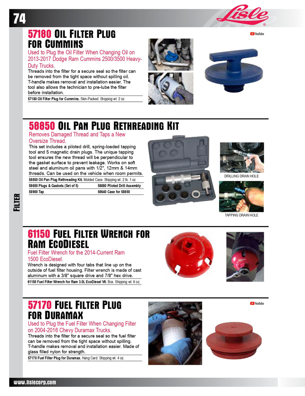 Oil Pan Drain Plug Rethreading Kit   58850