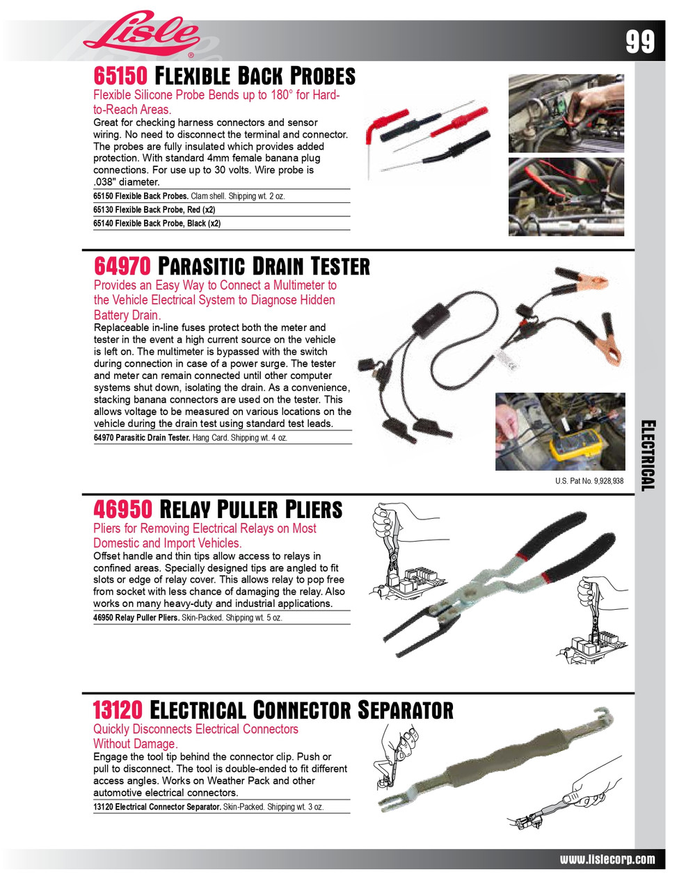 2 Pc. Black Flexible Back Probe   65140