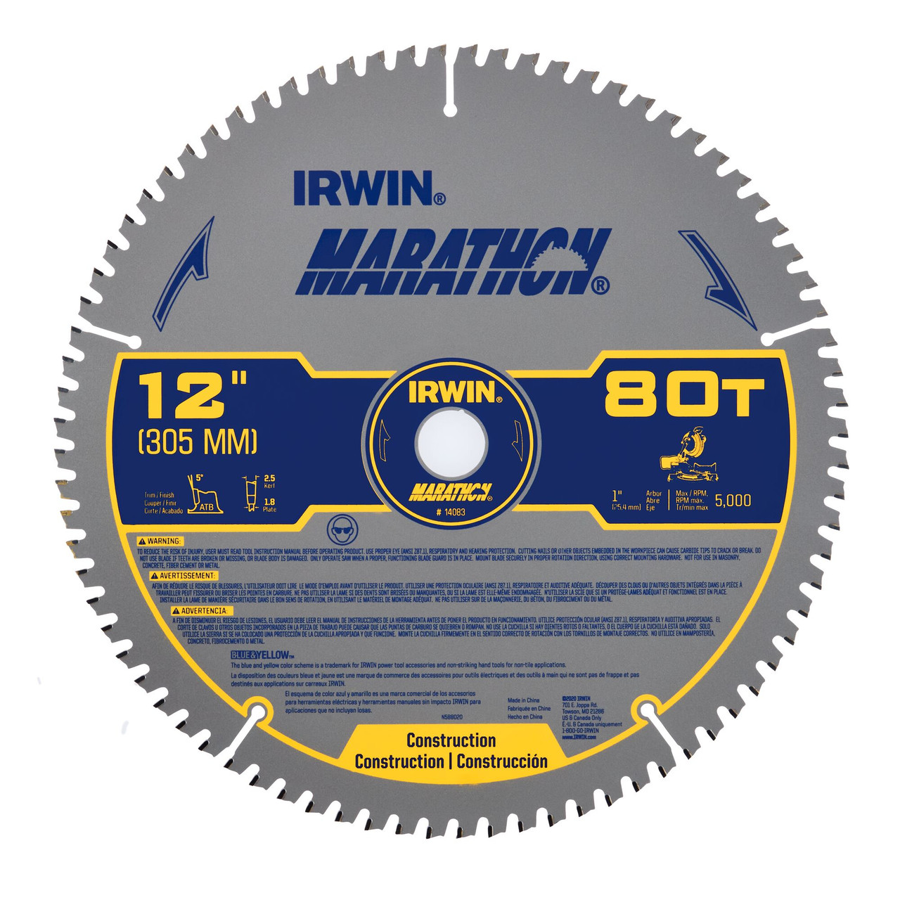 12" 80T Marathon® Circular Saw Blade   14083