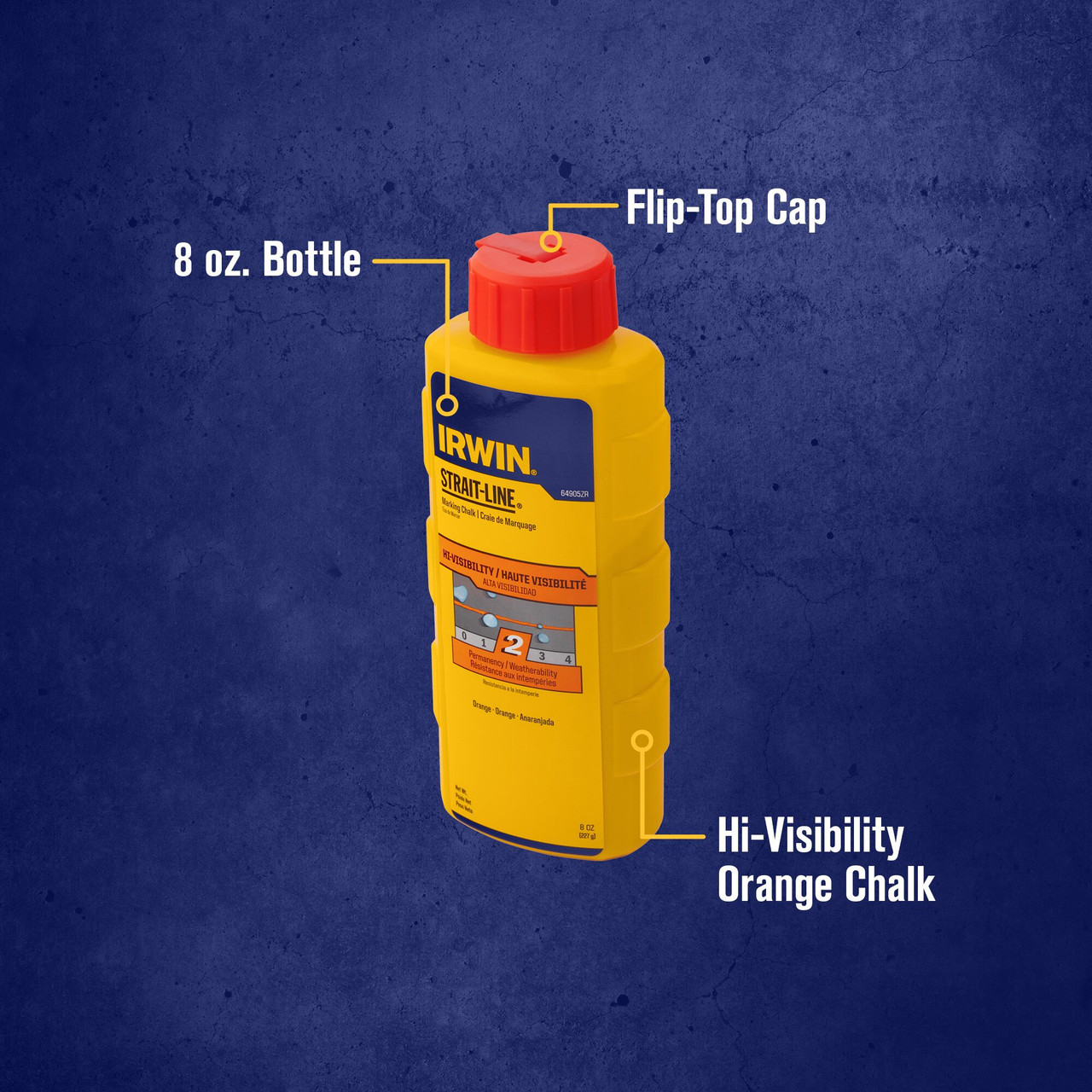 Strait-Line® Orange High-Visibility Marking Chalk 8oz   64905ZR