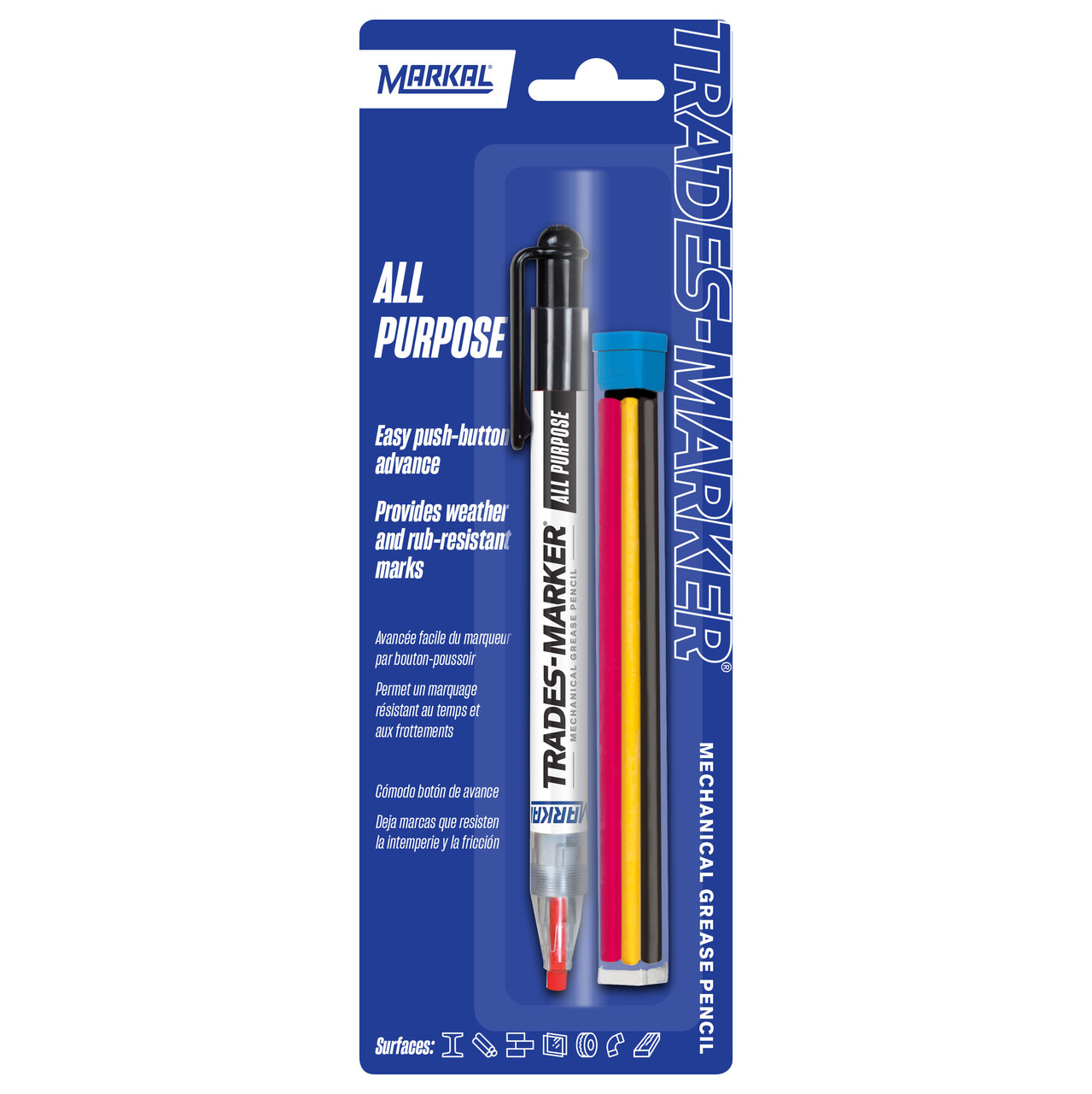 Trades-Marker® All Purpose Mechanical Grease Pencil Assortment - Red - Yellow - White - Orange   96000