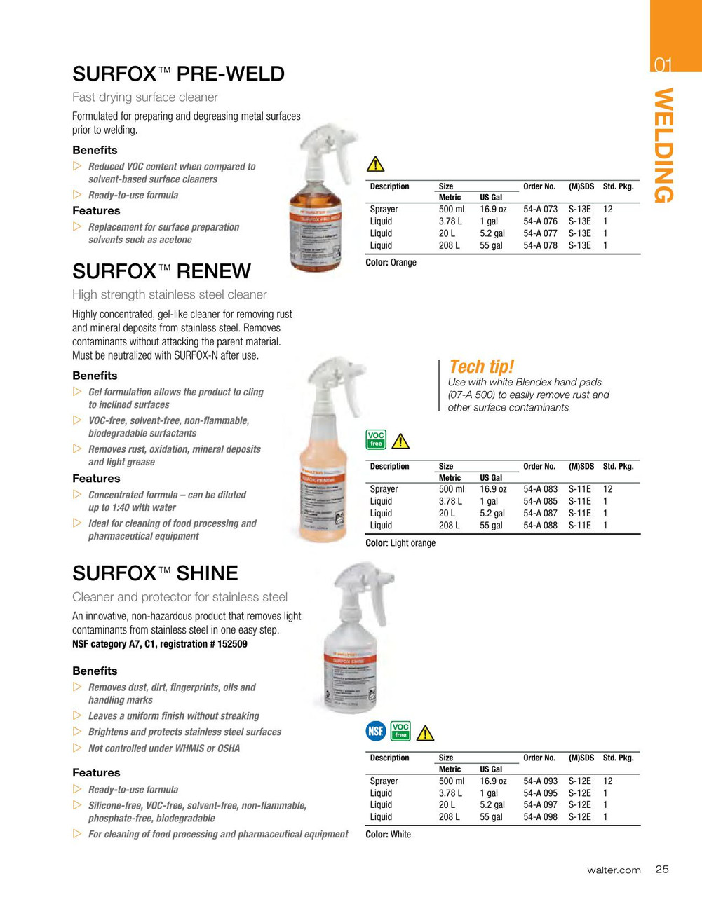 Surfox® Renew High Strength Stainless Steel Cleaner 3.78L Jug   54A085