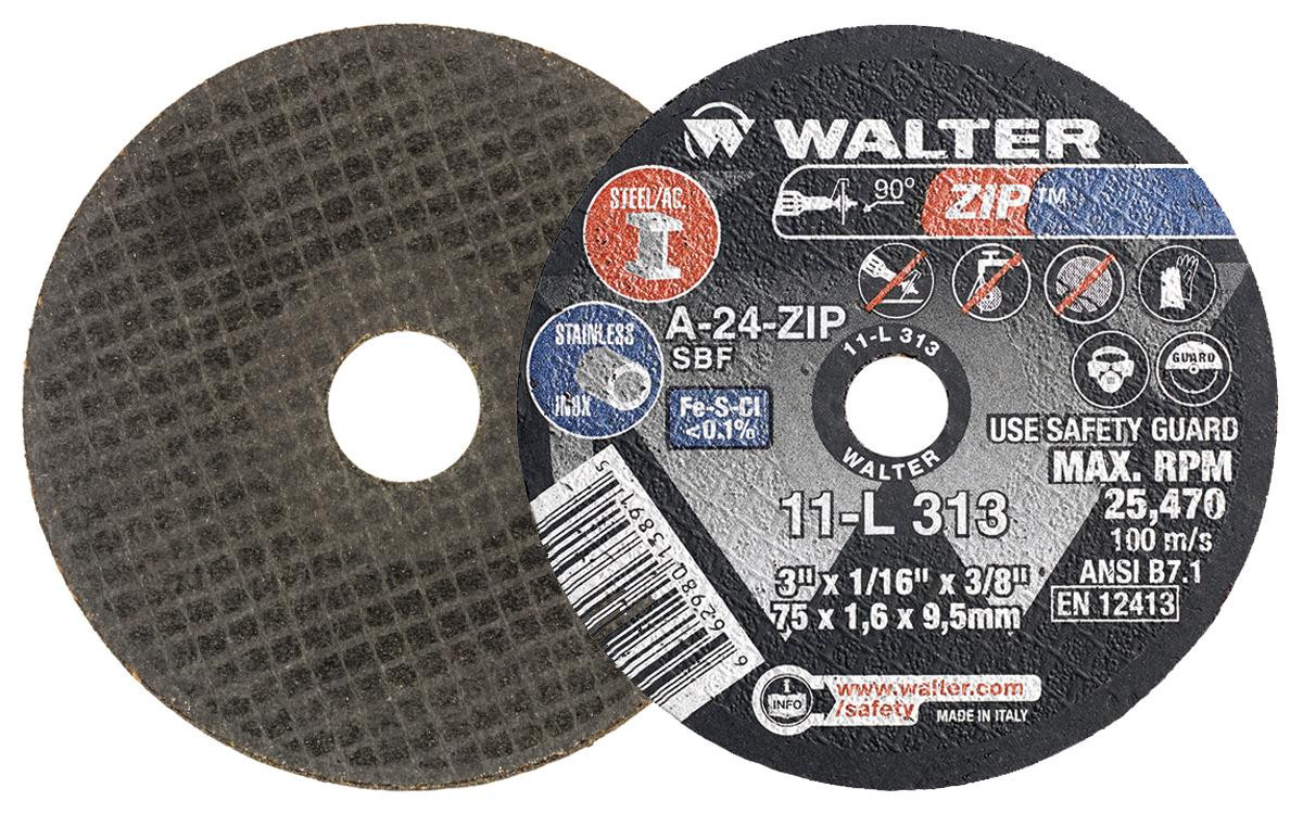 ZIP® 25 Pc. 3 x 1/16 x 3/8" A-24 Cut-Off Wheel   11L313