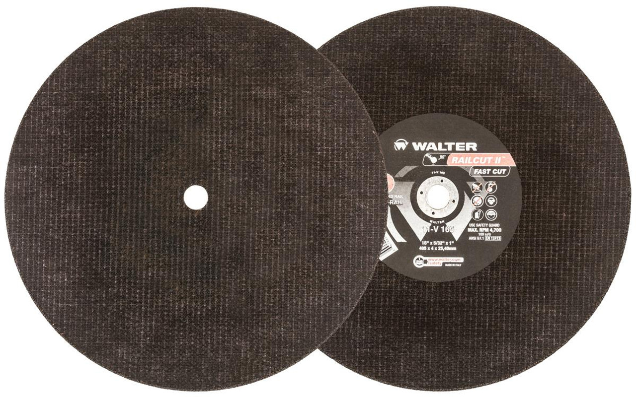 Railcut II Fast Cut® 10 Pc. 16 x 5/32 x 1" A-24 Cut-Off Wheel   11V165