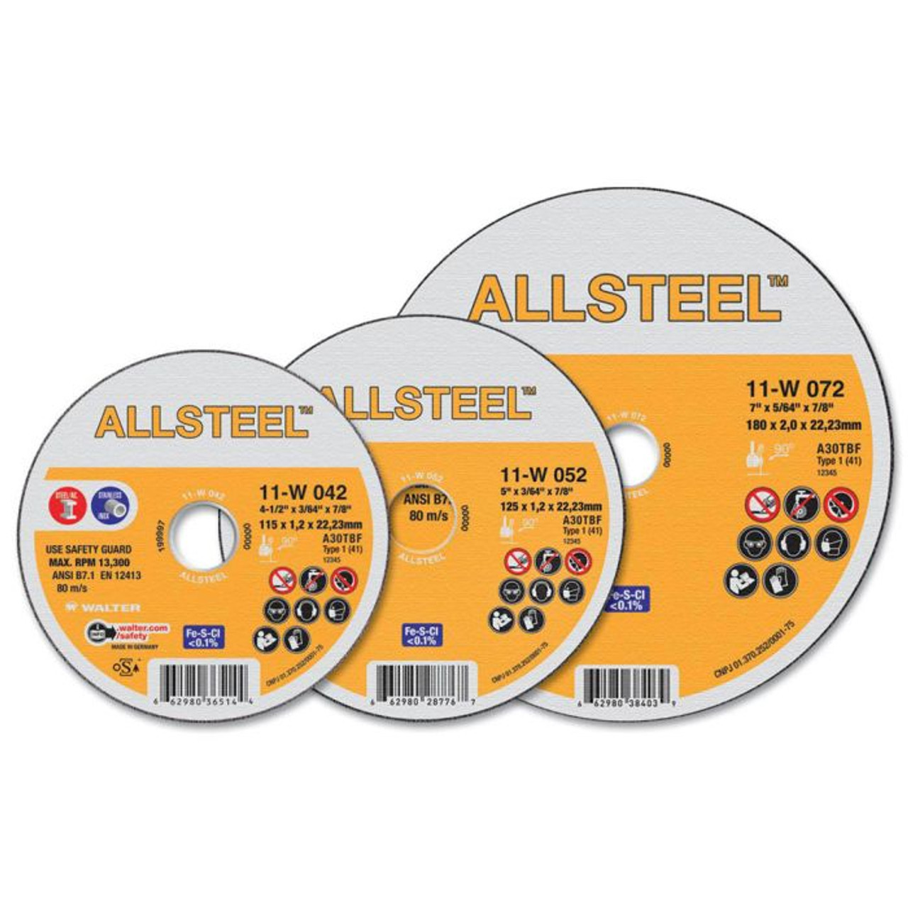 Allsteel® 25 Pc. 7 x 5/64 x 7/8" A-30 Cut-Off Wheel   11W172