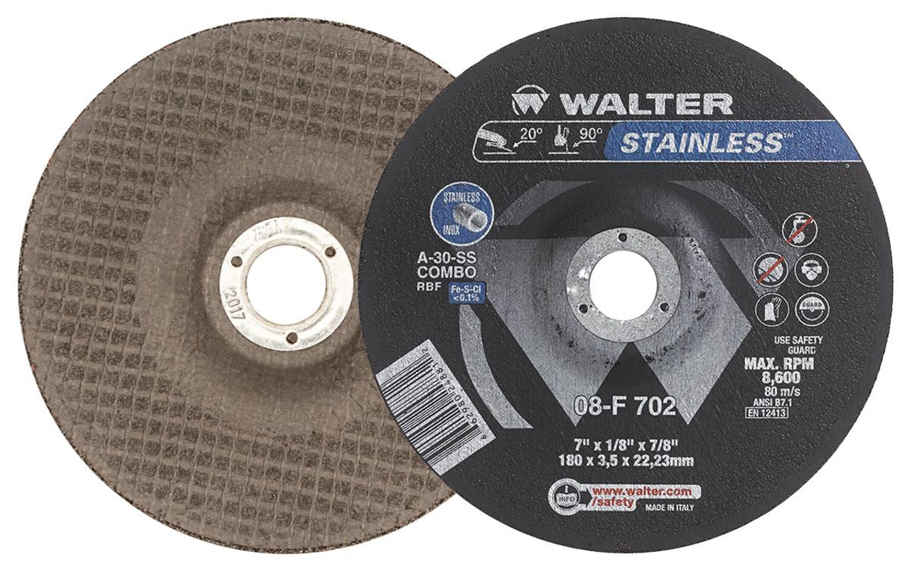 Stainless® 25 Pc. 7 x 1/8 x 7/8" A-30 Grinding Wheel   08F702