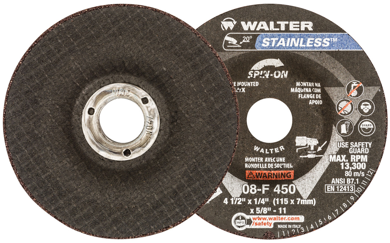 Stainless® 20 Pc. 4-1/2 x 1/4 x 5/8"-11 A-30 Grinding Wheel   08F450