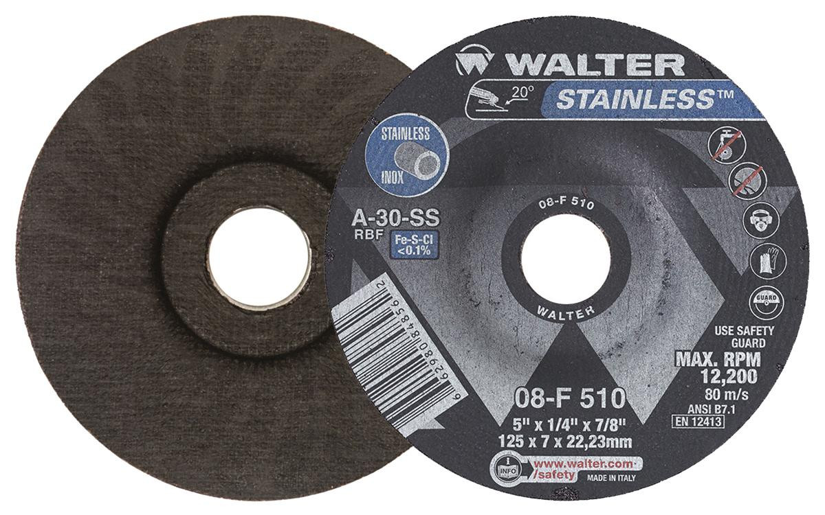Stainless® 25 Pc. 5 x 1/4 x 7/8" A-30 Grinding Wheel   08F510