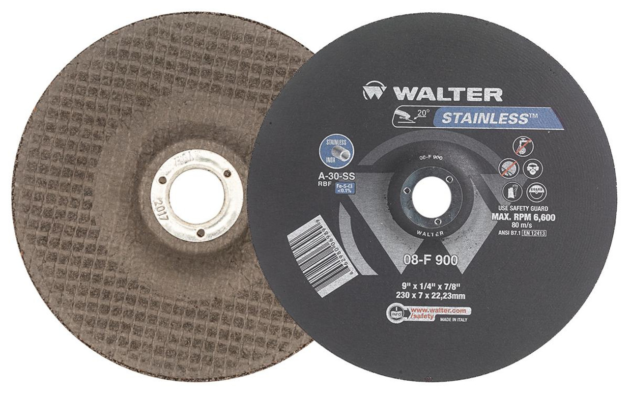 Stainless® 25 Pc. 9 x 1/4 x 7/8" A-30 Grinding Wheel   08F900