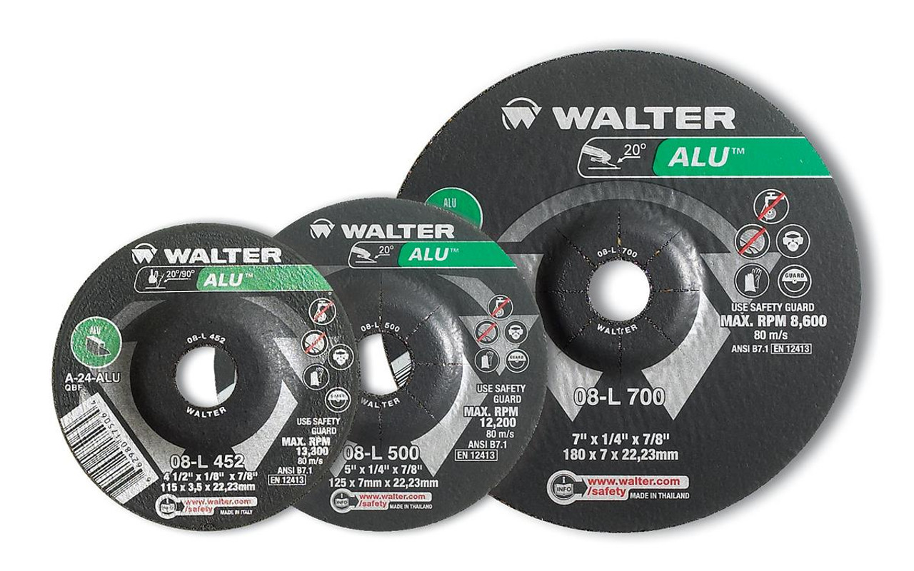 ALU® 10 Pc. 4-1/2 x 1/4 x 5/8"-11 A-24 Grinding Wheel   08L455
