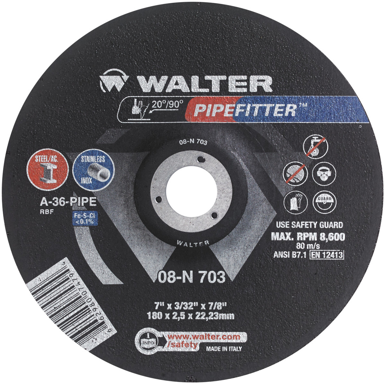 Pipefitter® 25 Pc. 7 x 3/32 x 7/8" A-36 Grinding Wheel   08N703