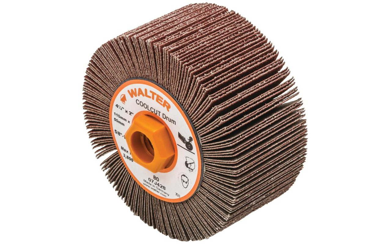 Coolcut® 10 Pc. 4-1/4 x 2 x 5/8"-11 80G Flap Drum   07J428