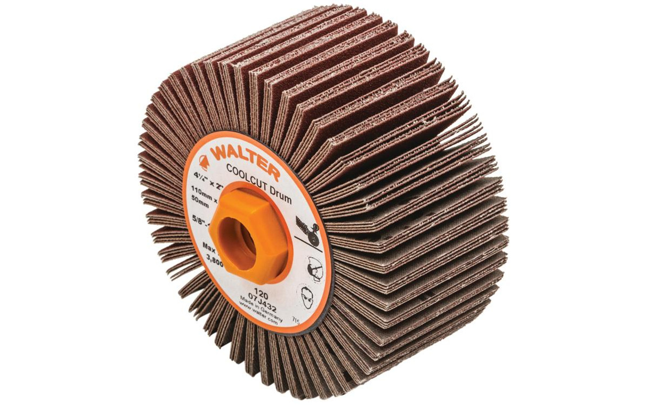 Coolcut® 10 Pc. 4-1/4 x 2 x 5/8"-11 120G Flap Drum   07J432