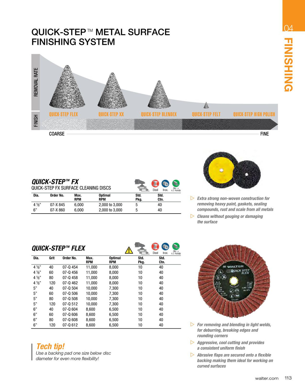 Quick-Step Flex® 10 Pc. 6" 60G Flap Disc   07Q606
