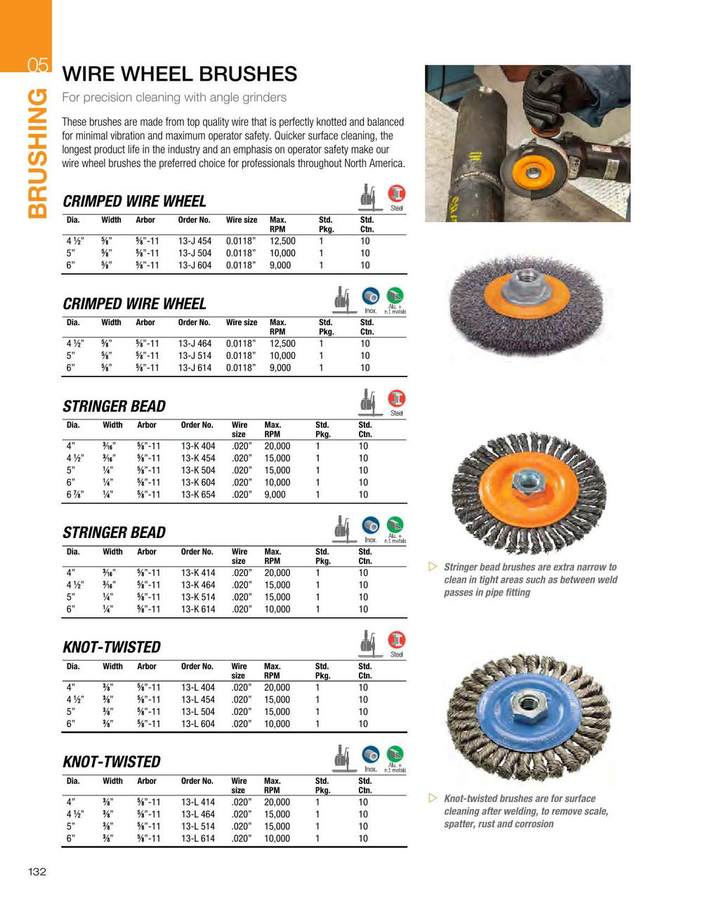 6 x 5/8"-11 Crimped Wire Wheel Brush   13J604