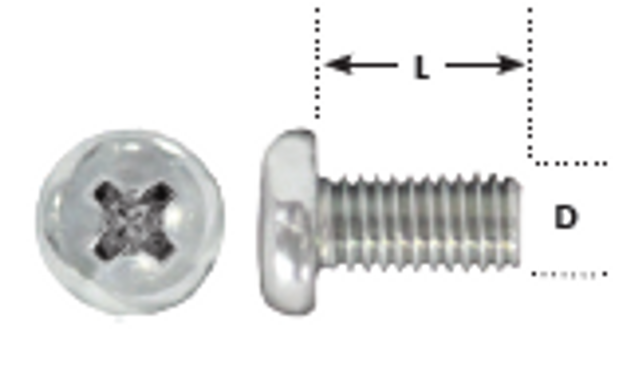 M5-.80 x 10mm Pan Head Steel Machine Screw 54 Pc.   024-420