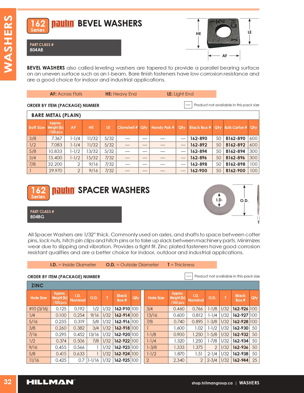 3/8" Bare Malleable Bevel Washer 50 Pc.   162-890