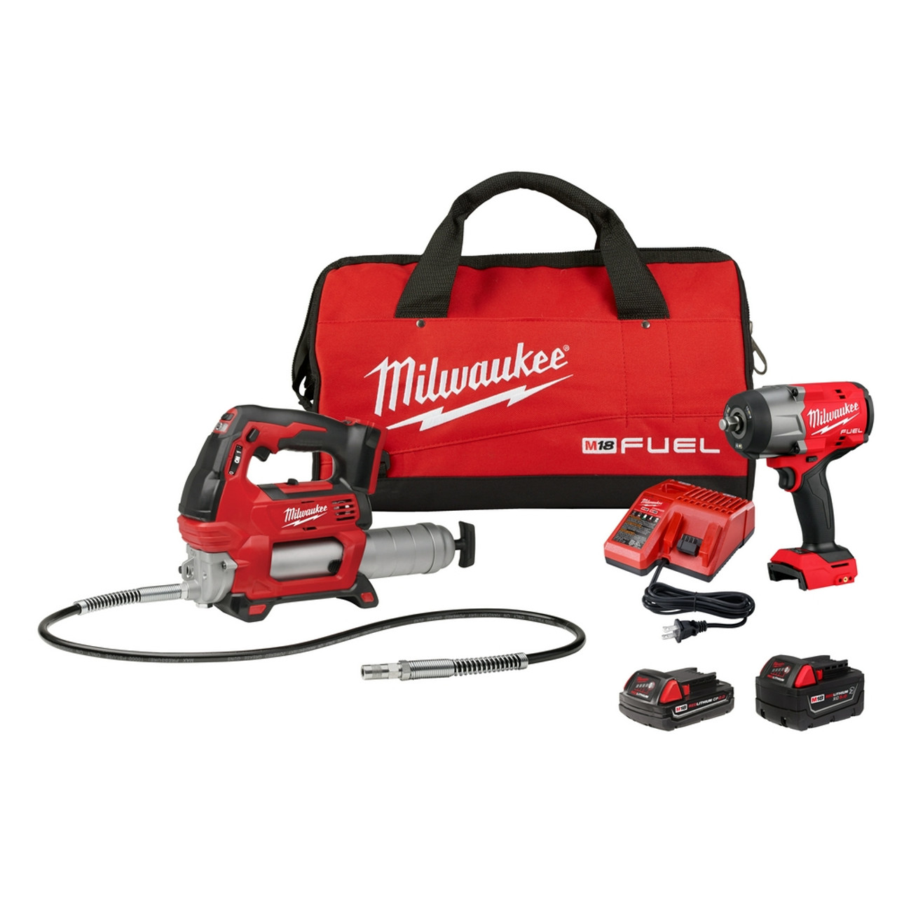 M18 Fuel® 1/2" High Torque Impact Wrench & Grease Gun Kit  2967-22GG