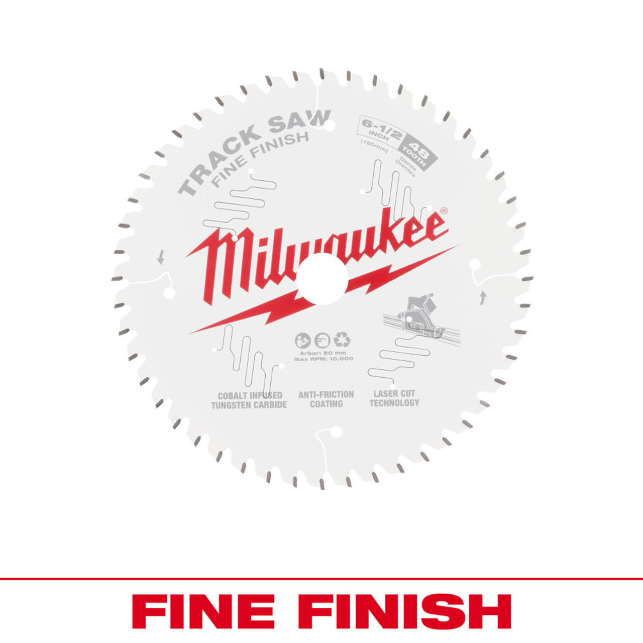 6-1/2" x 48T x 20mm Circular Saw Fine Finish Tracksaw Blade - 5 MOQ  48-40-0627