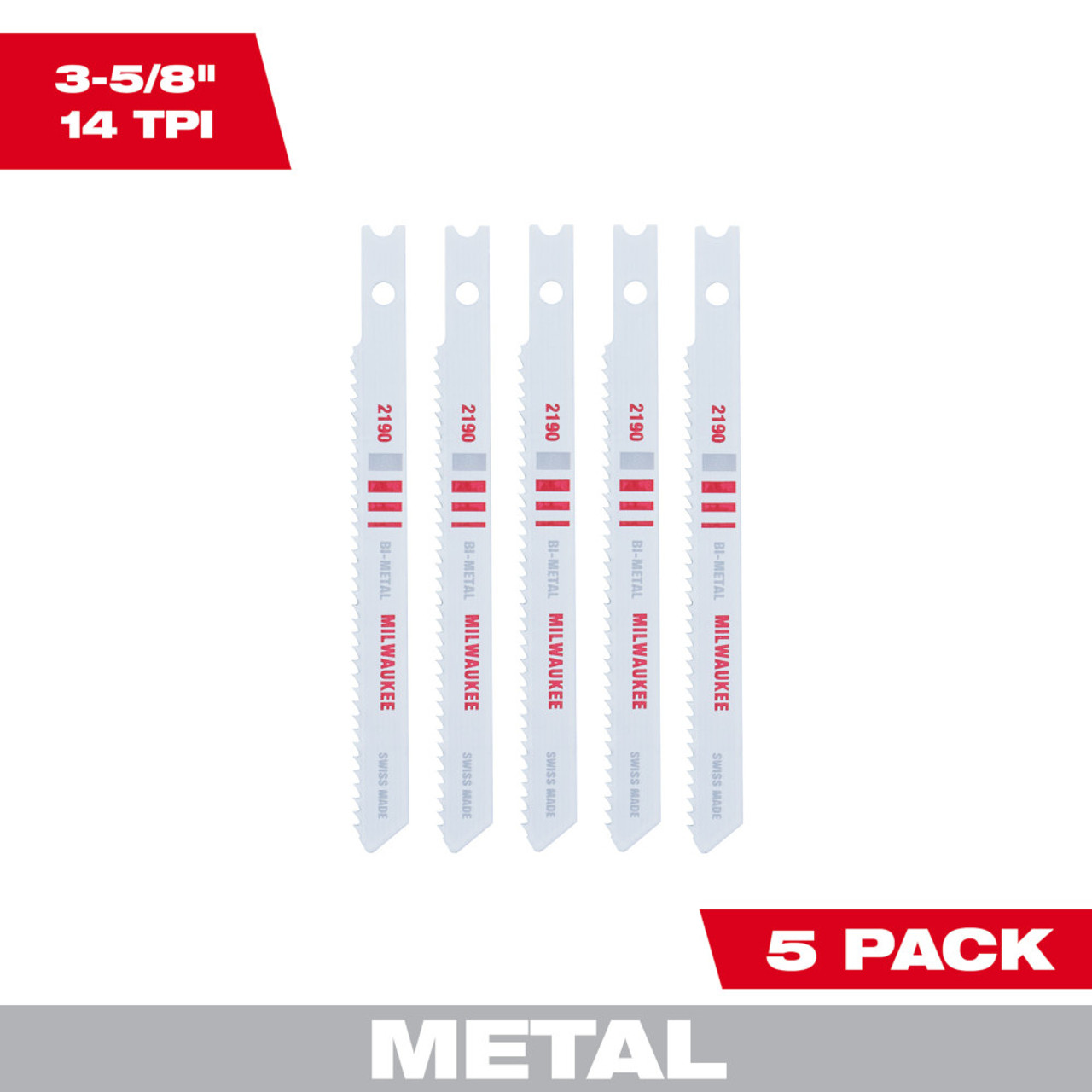 3-5/8" x 14TPI U-Shank Bi-Metal Jig Saw Blade - 5 Pack  48-42-2190