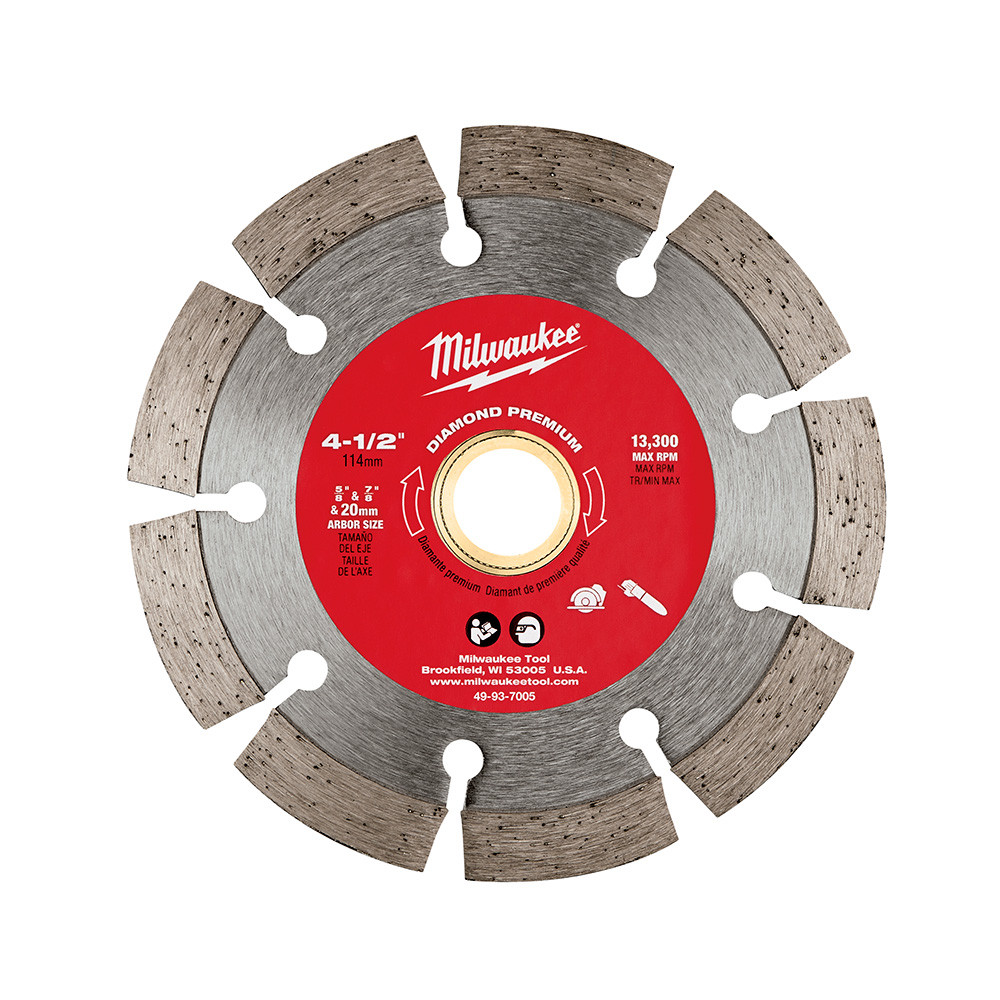 4-1/2 x .090 x 7/8", 5/8", 20mm Diamond Segmented Blade  49-93-7005