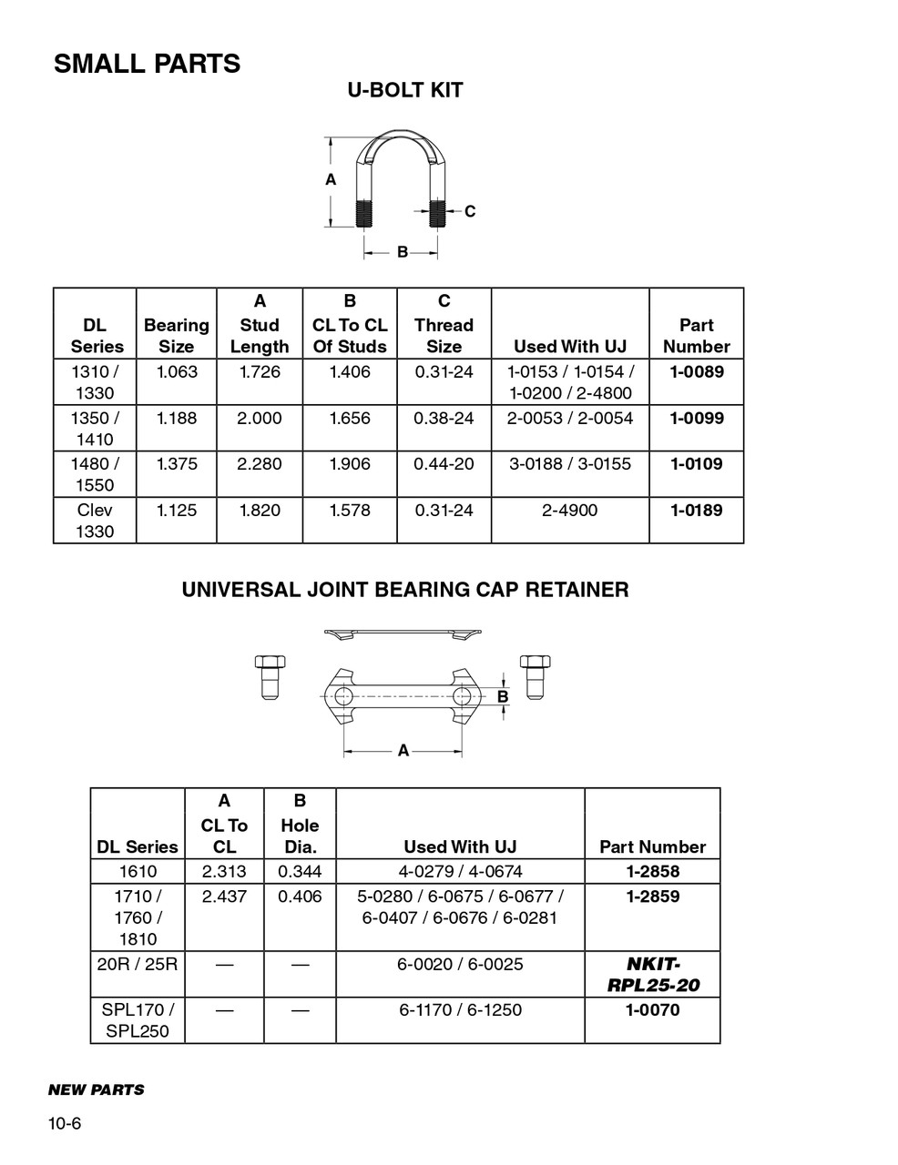 Spicer® 1480-1550 U-Joint Bearing U-Bolt (fits 3-0155/3-0188)  1-0109