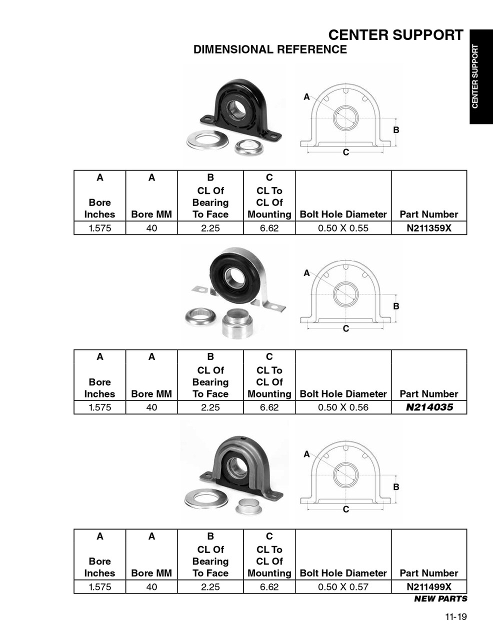 40mm Drive Line Center Support Bearing  N211499X