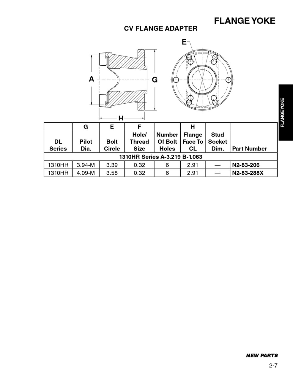 3.390" Bolt Circle - Spicer® 1310HR Series CV Flange Adapter  N2-83-206