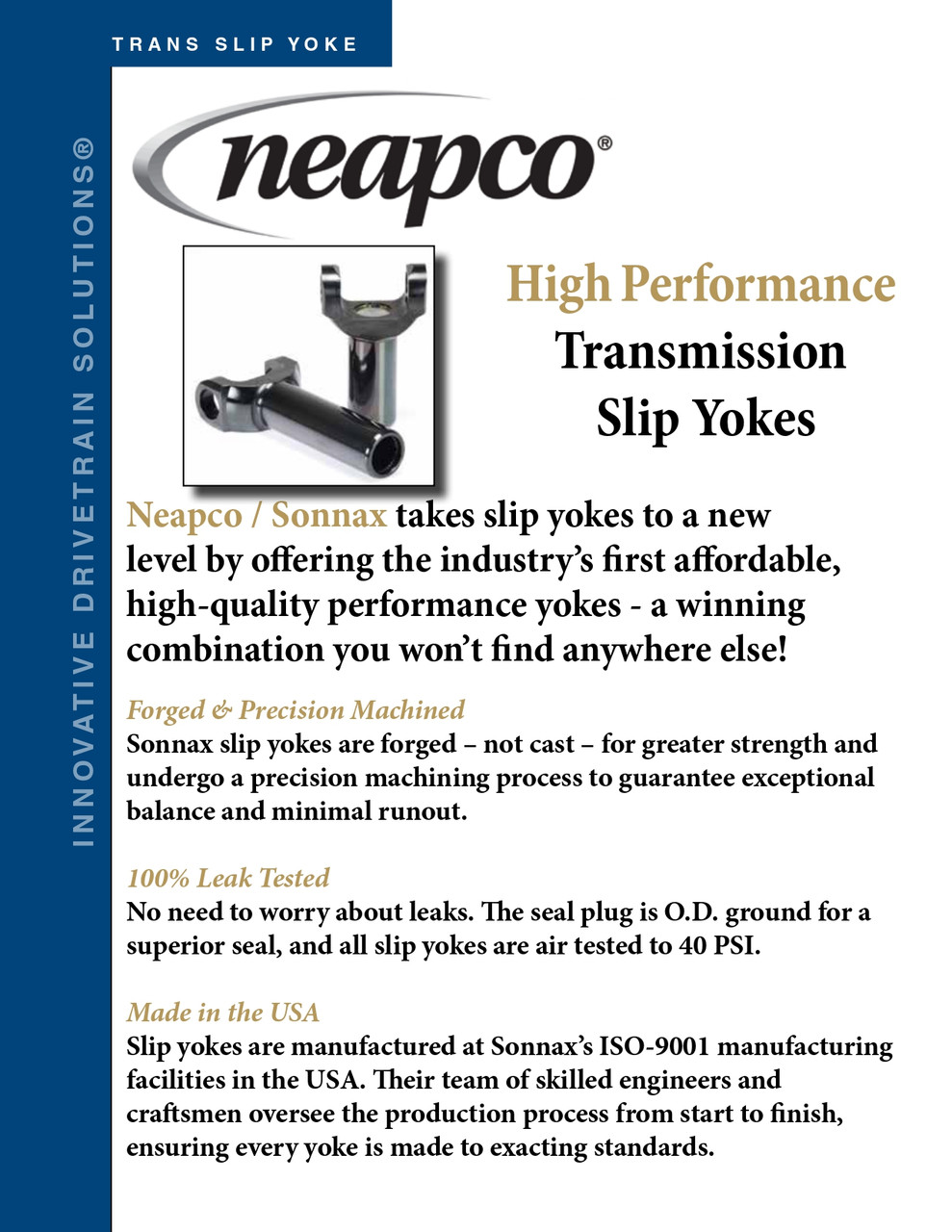 1.172" 26/27 Spline - Spicer® 1330 Series Transmission Slip Yoke  NT2-3-12081HP