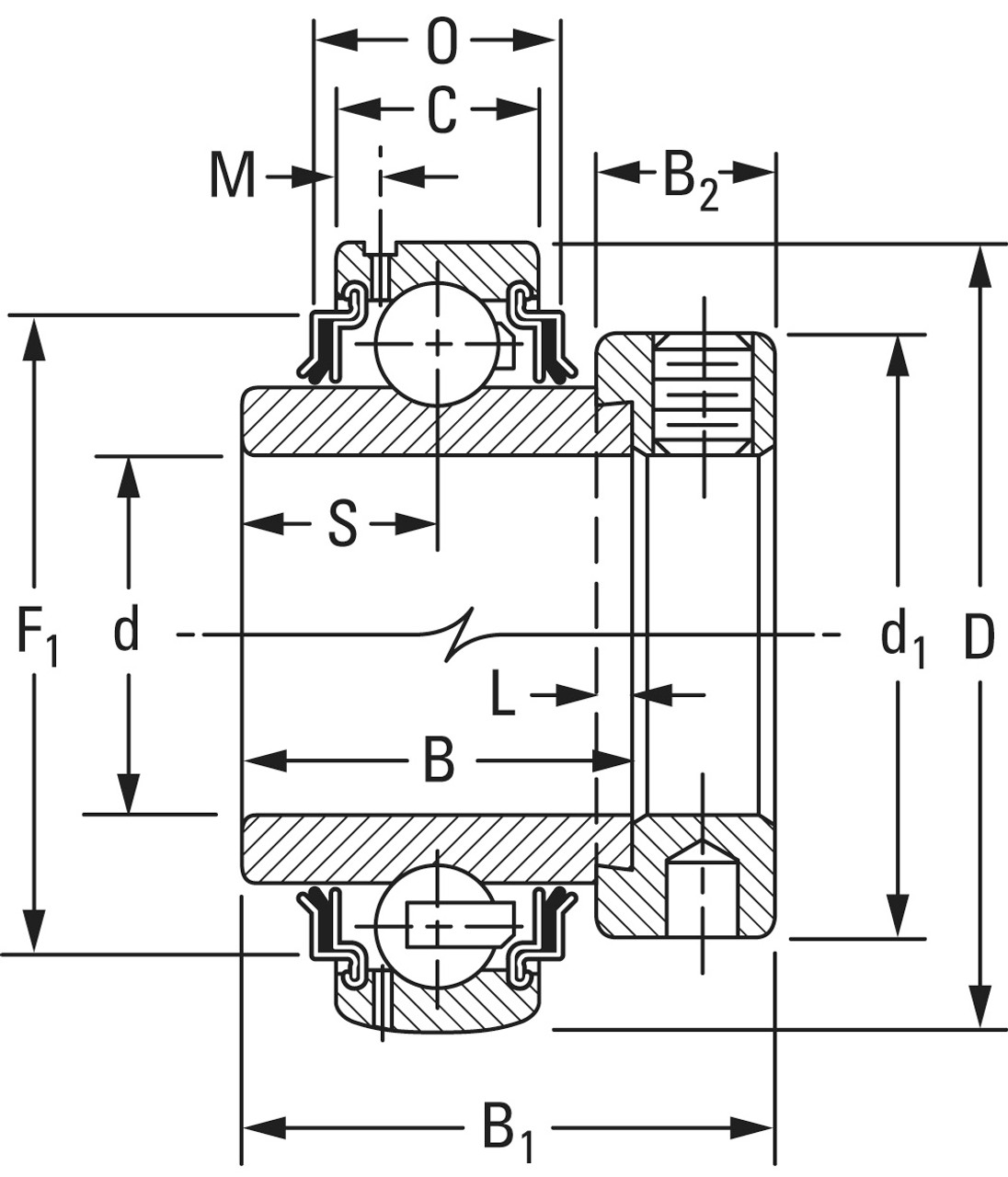 70mm Spherical Ball Bearing Insert w/Eccentric Locking Collar   GE70KRRB