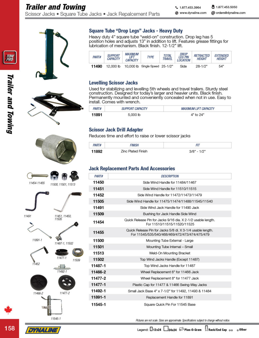 Side Wind Jack Handle (fits Dynaline jack 11494)  11491